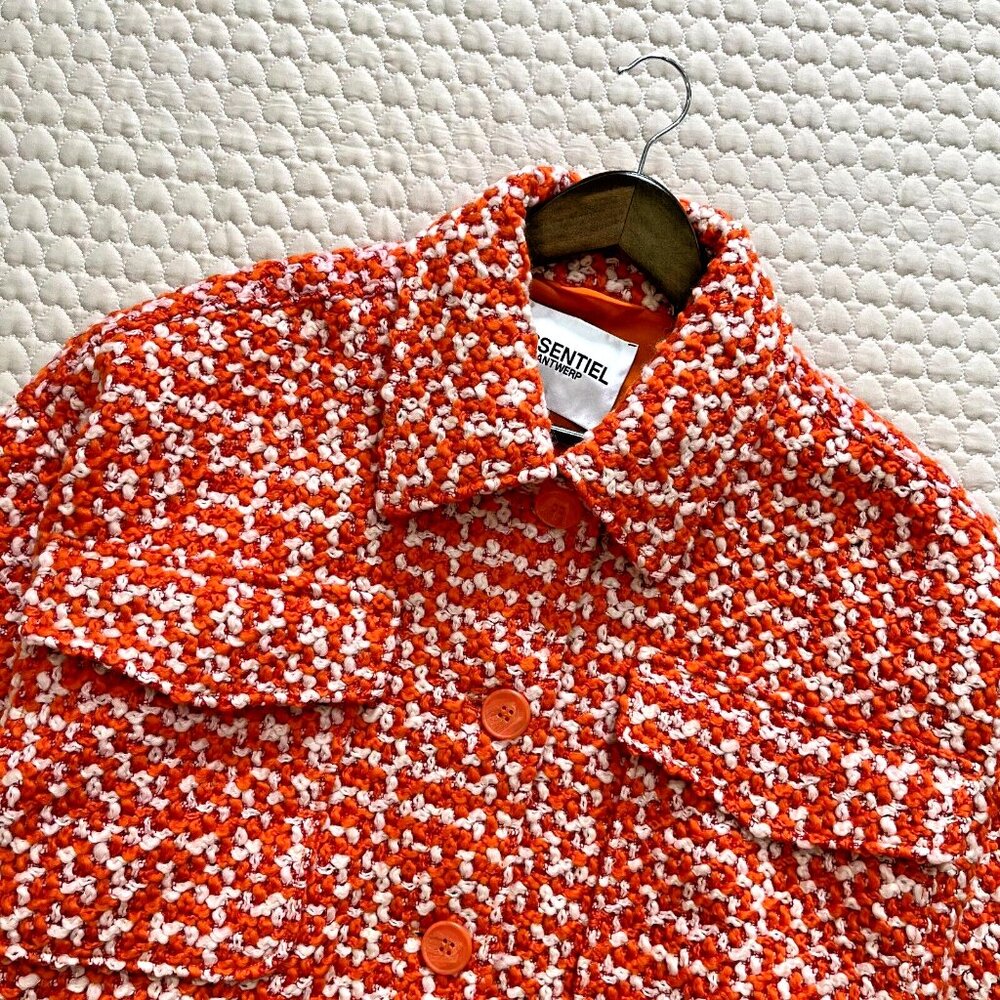 $515 NWOT Essentiel Antwerp Energised Oversized Wool-Blend Tweed Jacket Coat S - Picture 7 of 13